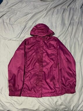 Swiss Tech Hooded Bomber Jacket in Magenta